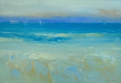View of Ocean, peinture à l'huile originale, prête à accrocher