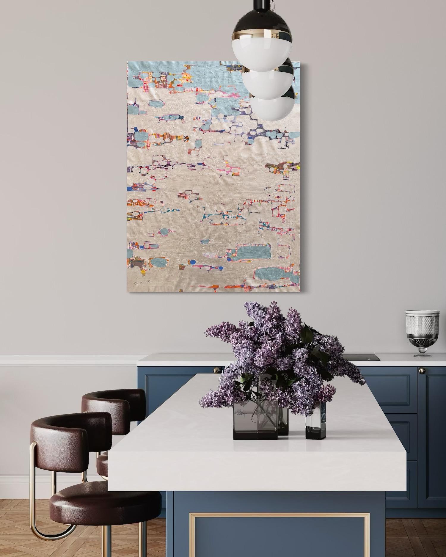 Pearl Shores Arte astratta Quadro originale di grandi dimensioni pronto da appendere 1