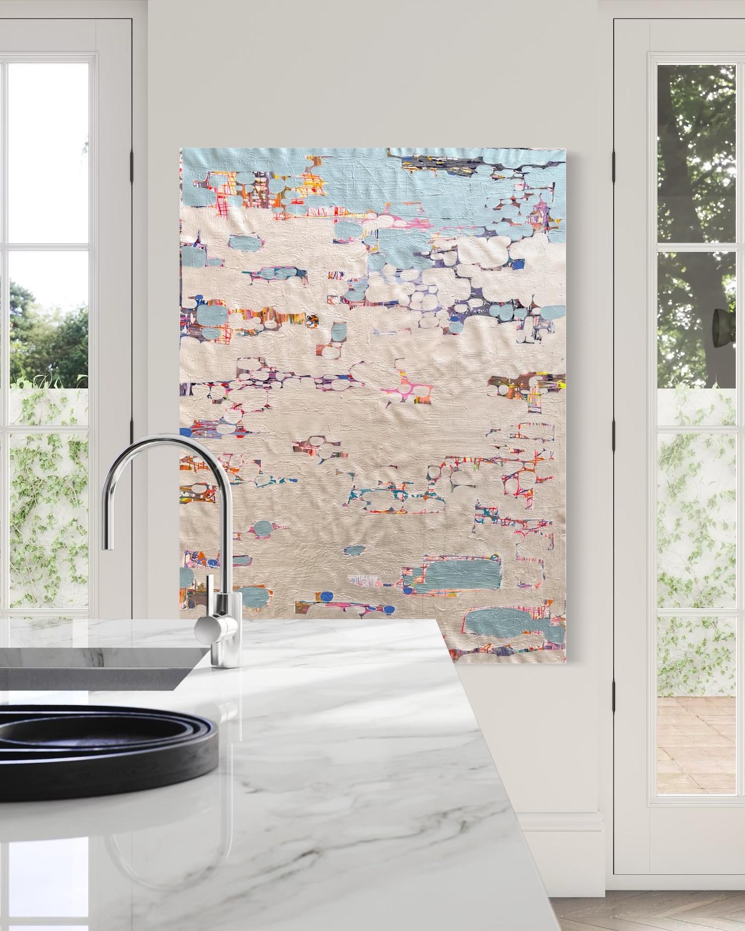 Pearl Shores Arte astratta Quadro originale di grandi dimensioni pronto da appendere 2