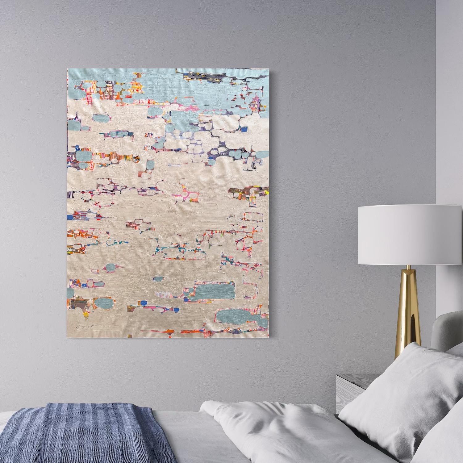 Pearl Shores Arte astratta Quadro originale di grandi dimensioni pronto da appendere 3