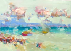 Oceanic Abstraction Seascape Impressionism Original oil Painting Ready to Hang