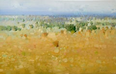 Ochre Hill, Landscape Impressionism, Original oil Painting, Ready to Hang
