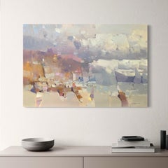 Old Harbor Nautical Original oil Painting, Ready to Hang