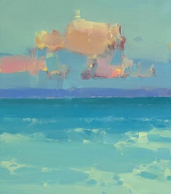 Pacific Bay, Impressionism Original oil Painting, Ready to Hang