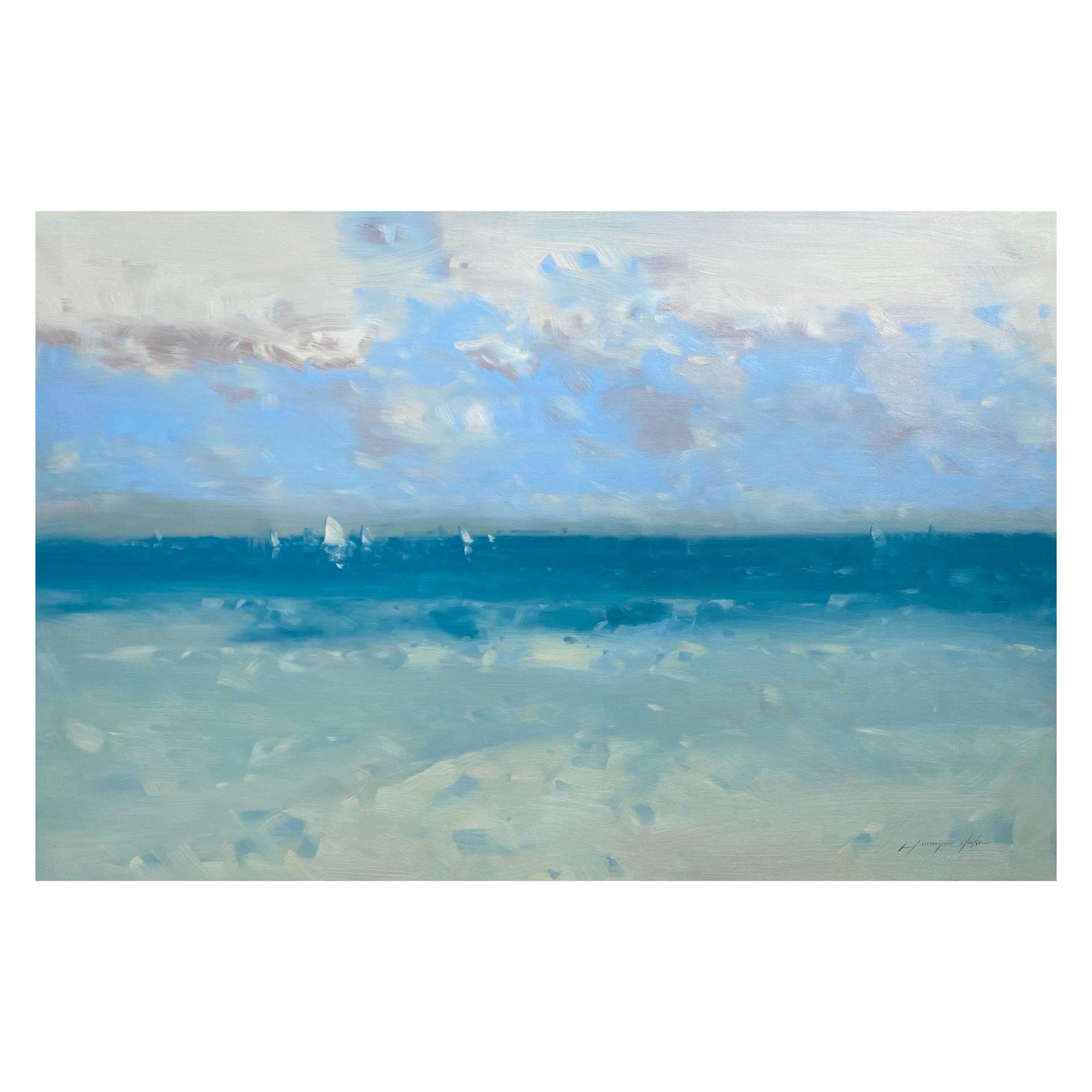 Pazifikküste, Meereslandschaft Impressionismus Original Ölgemälde, hängefertig