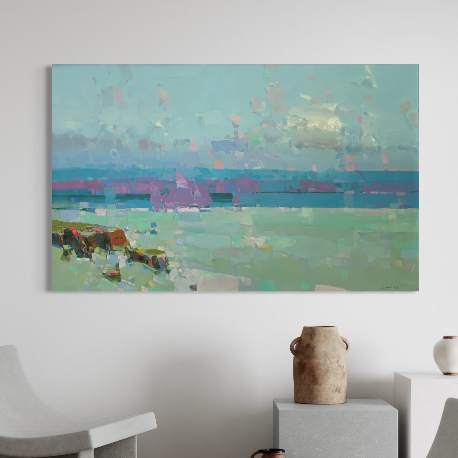 Pazifikküste Meereslandschaft Impressionismus Originalgemälde zum Aufhängen im Angebot 2