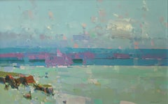 Paesaggio marino della costa del Pacifico Impressionismo Pittura originale pronta da appendere