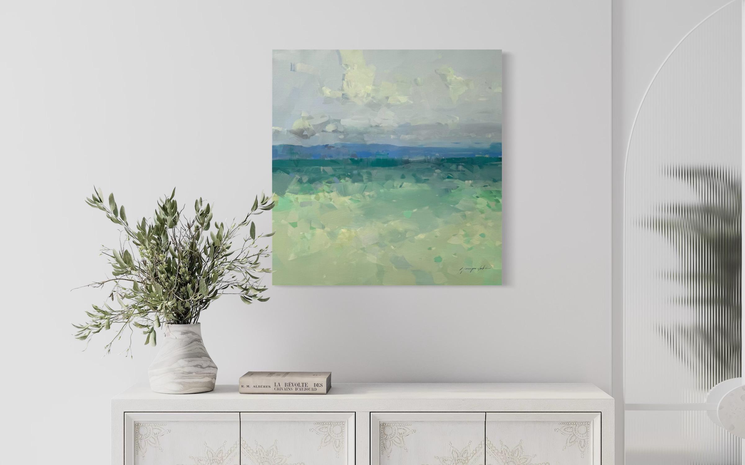 Oceano Pacific Highway Pittura ad olio originale, pronta da appendere - Painting di Vahe Yeremyan