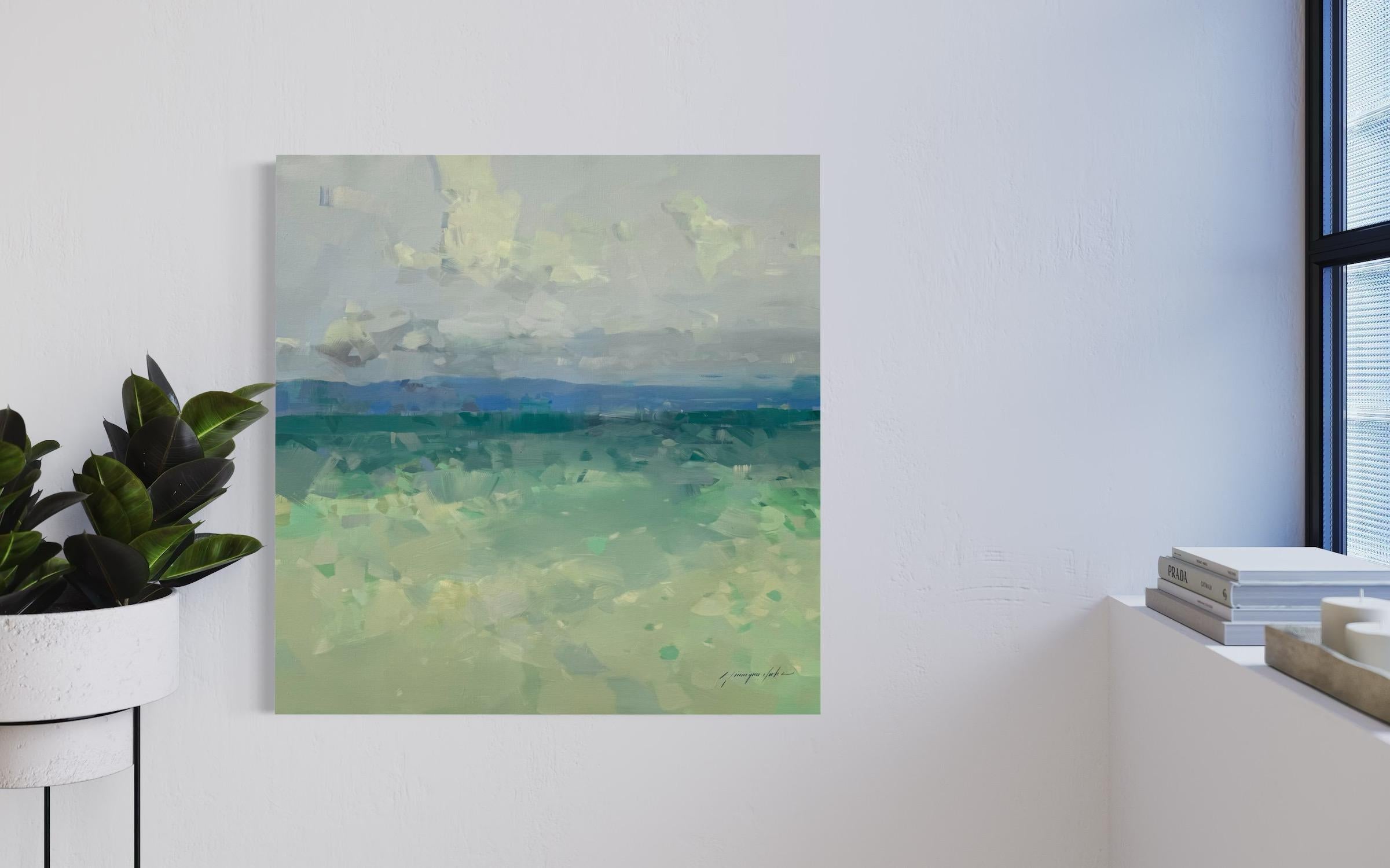 Oceano Pacific Highway Pittura ad olio originale, pronta da appendere - Painting Impressionismo di Vahe Yeremyan
