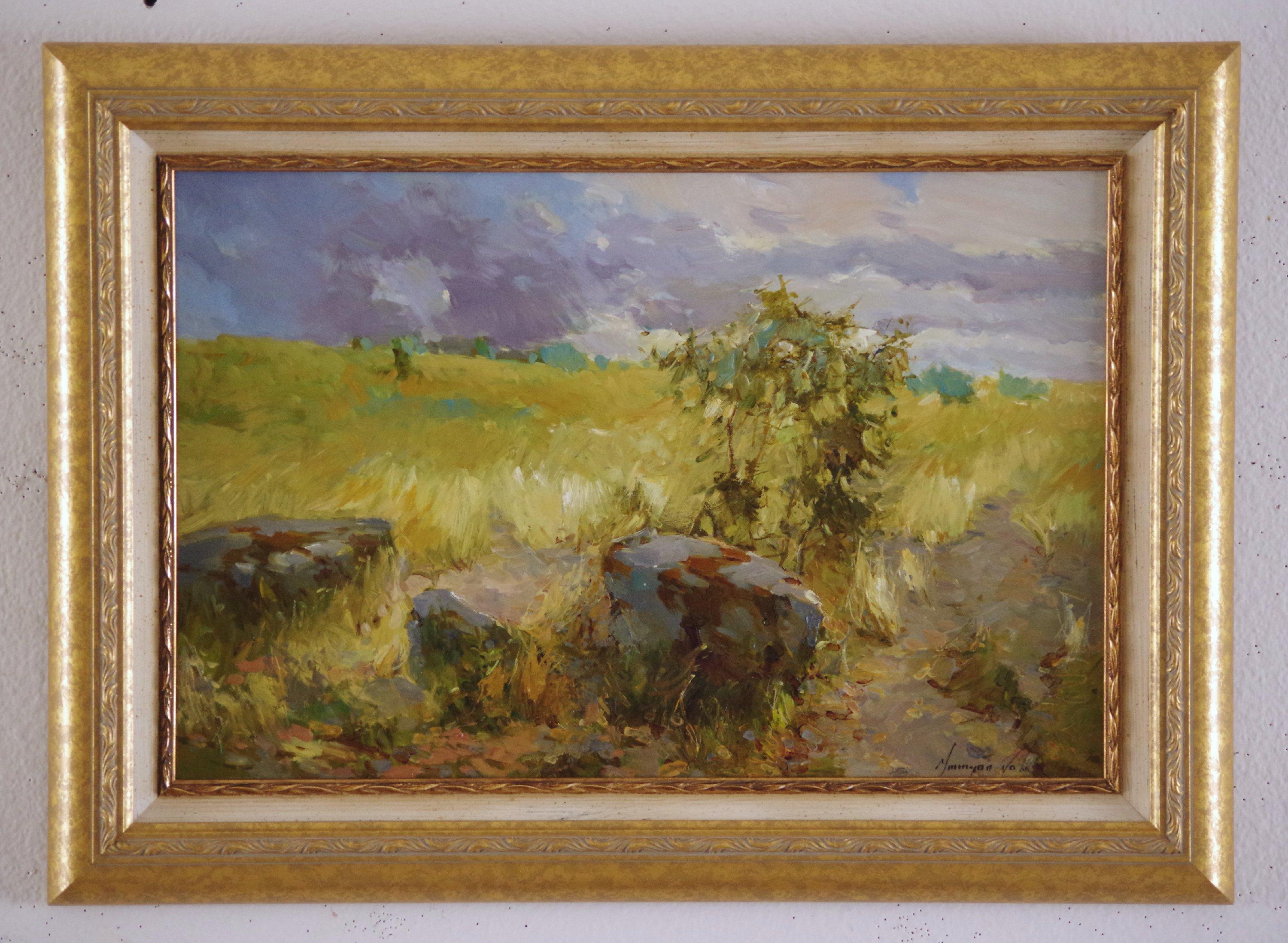 Vahe Yeremyan Landscape Painting - Path Through the Meadow, Original Oil Painting, Ready to Hang