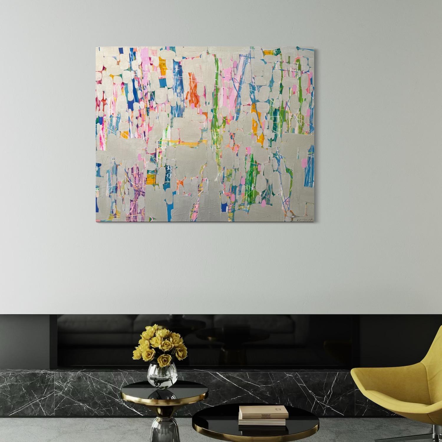 Pearl Horizon Abstract Artwork Original Painting Ready to Hang en vente 1