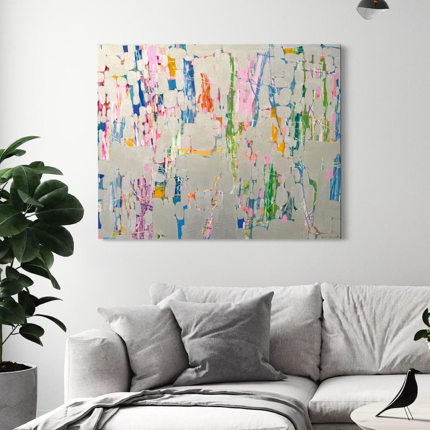 Pearl Horizon Abstract Artwork Original Painting Ready to Hang en vente 2