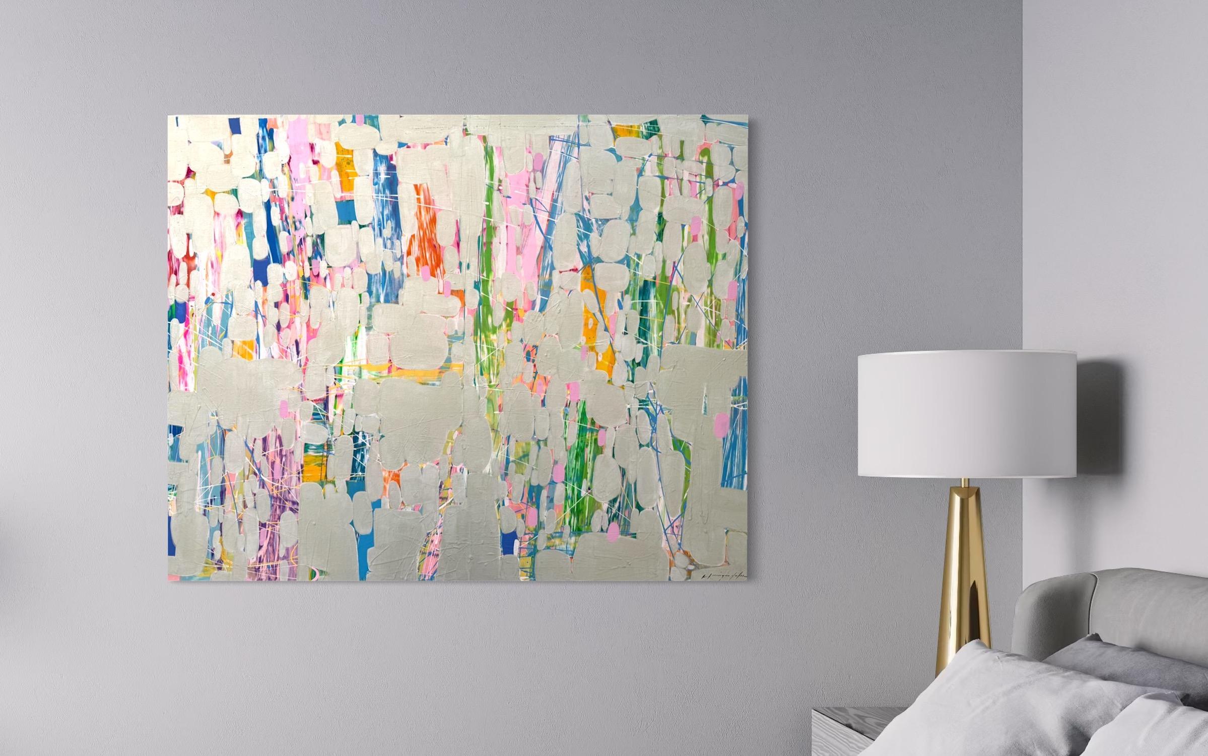 Pearl Horizon Abstract Artwork Original Painting Ready to Hang en vente 3