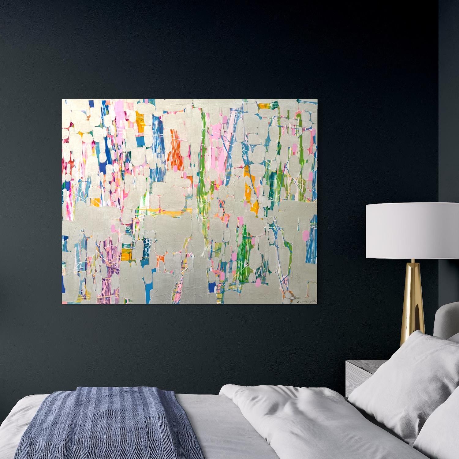 Pearl Horizon Abstract Artwork Original Painting Ready to Hang en vente 4