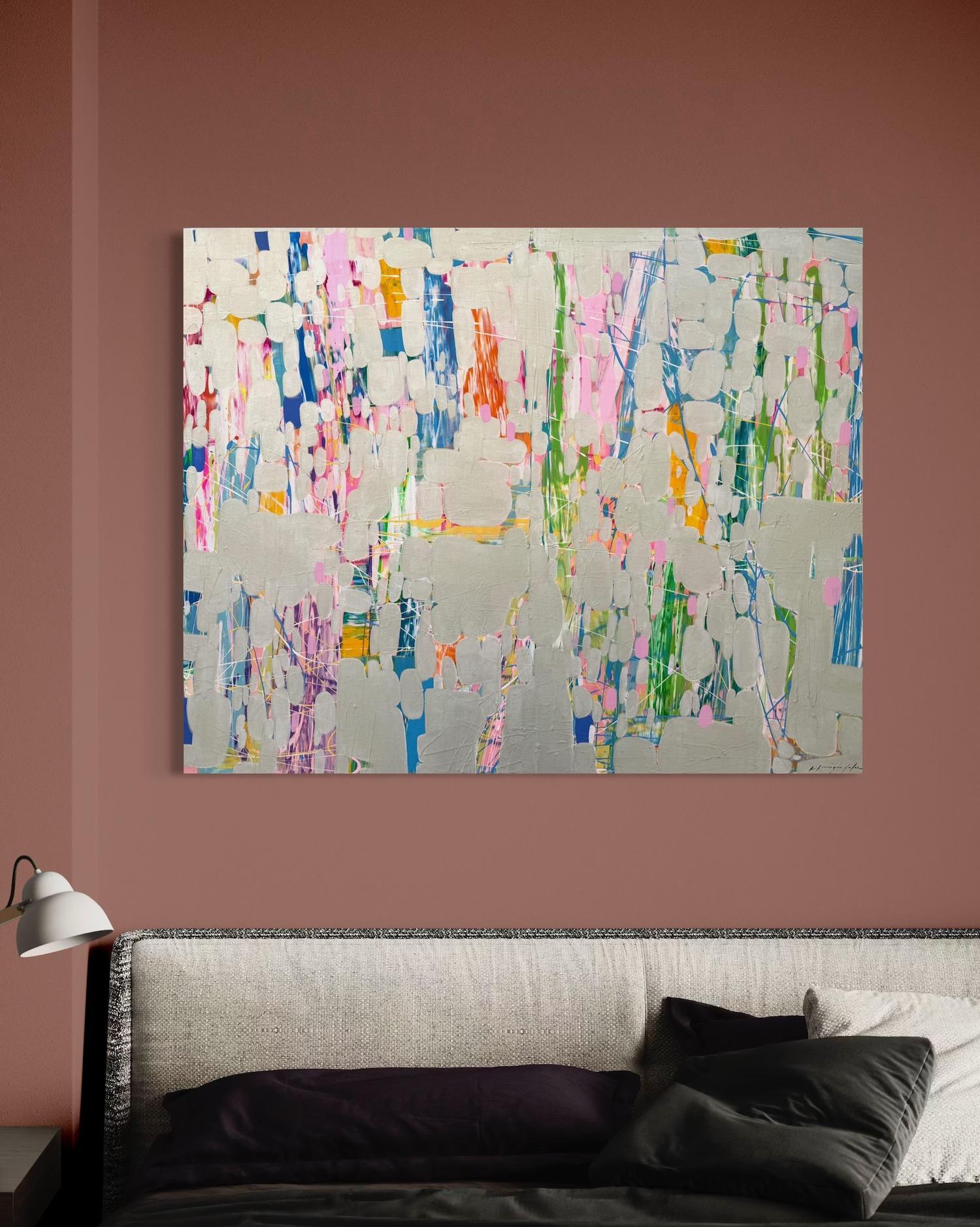 Pearl Horizon Abstract Artwork Original Painting Ready to Hang en vente 5