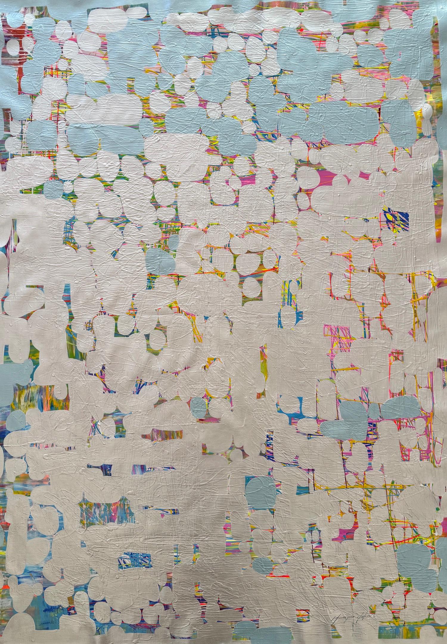 Pearl Shoreline Abstract Coastal Original Painting, Ready to Hang