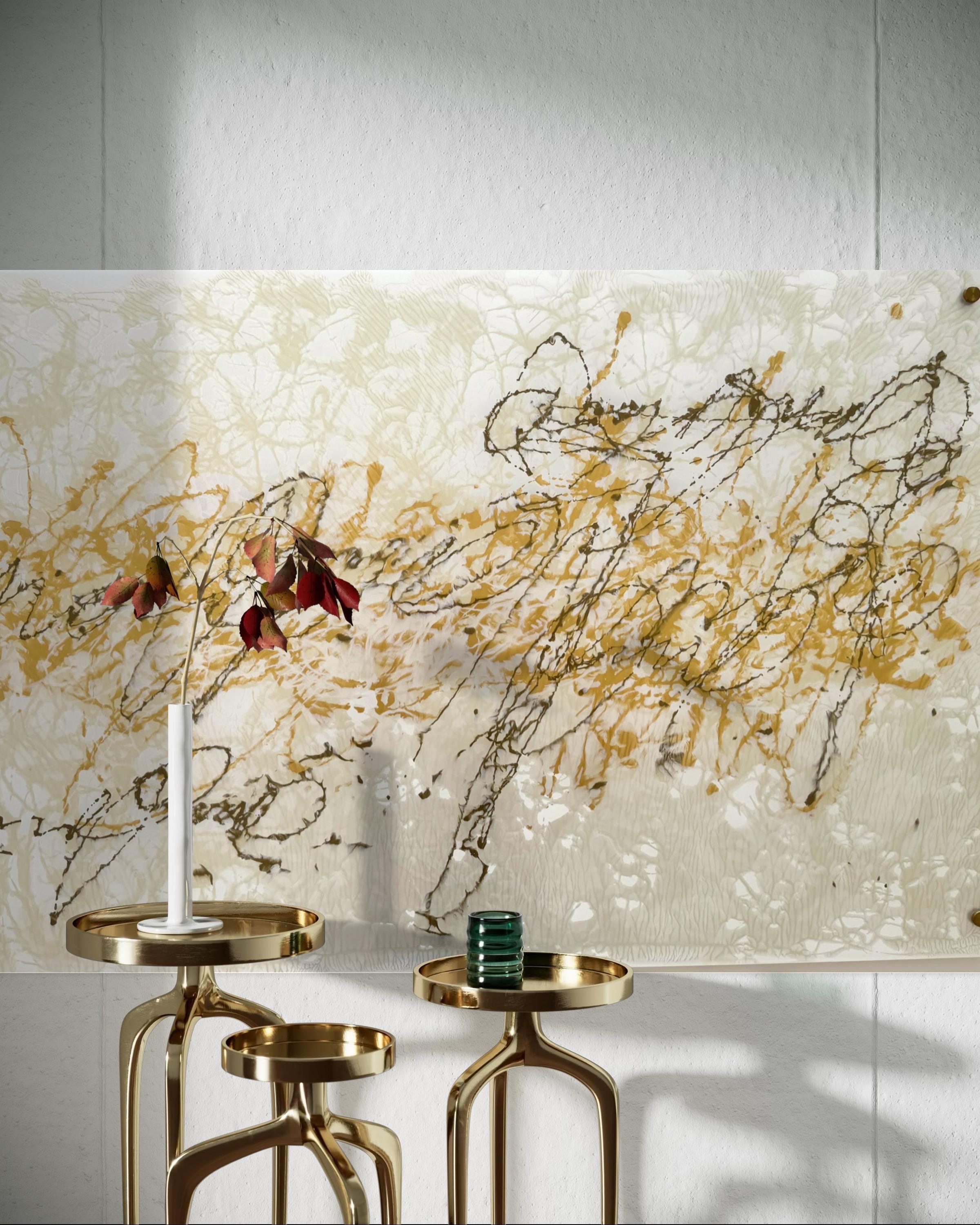 Pearl Signs 2 Glass Contemporary art Original Painting Ready to Hang For Sale 8