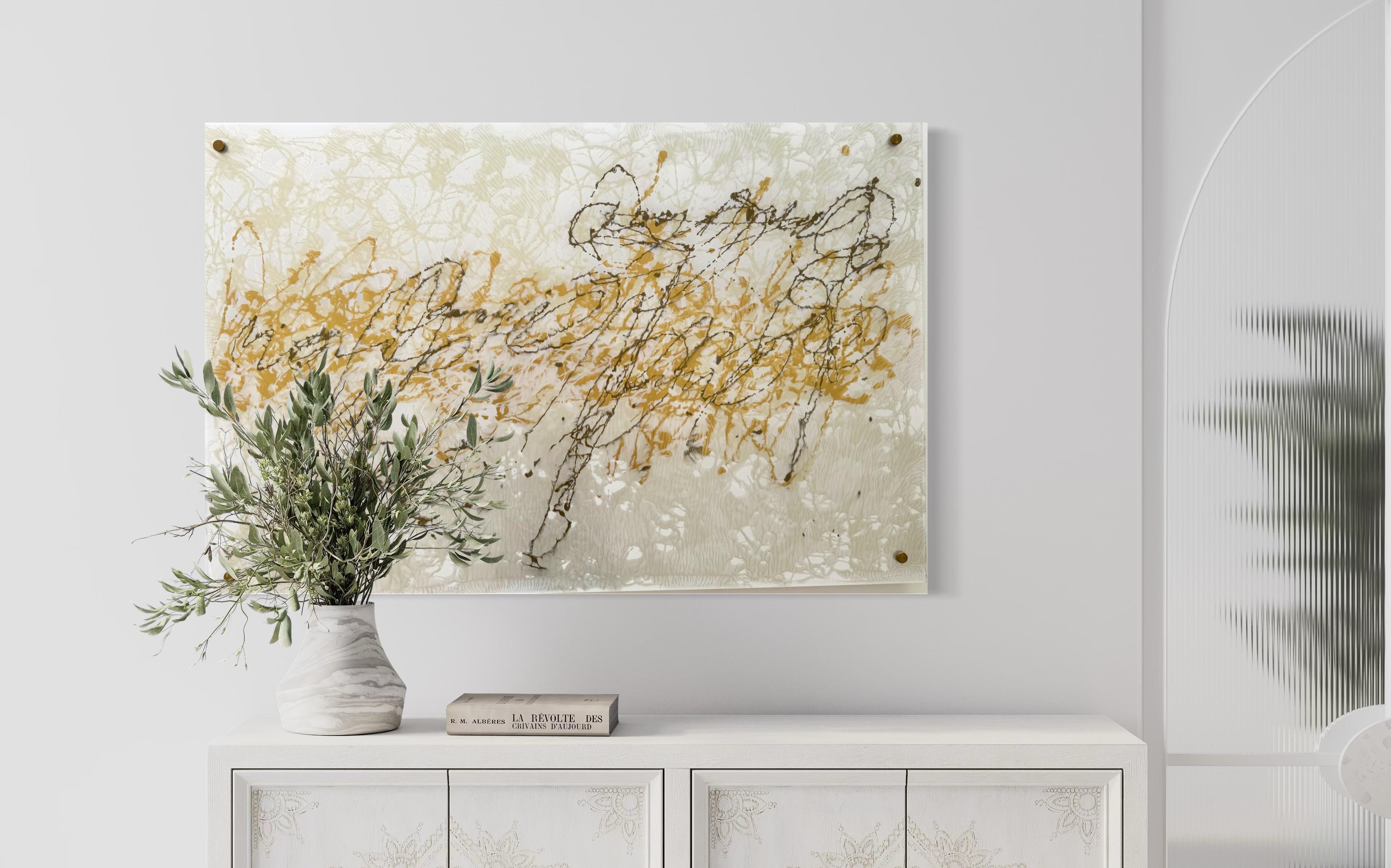 Pearl Signs 2 Glass Contemporary art Original Painting Ready to Hang For Sale 10
