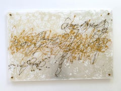 Pearl Signs 2 Glas Zeitgenössische Kunst Originalgemälde zum Aufhängen