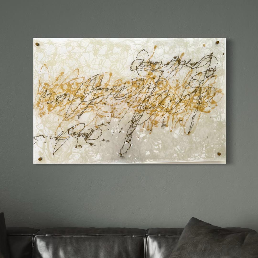Pearl Signs 2 Glass Contemporary art Original Painting Ready to Hang For Sale 6
