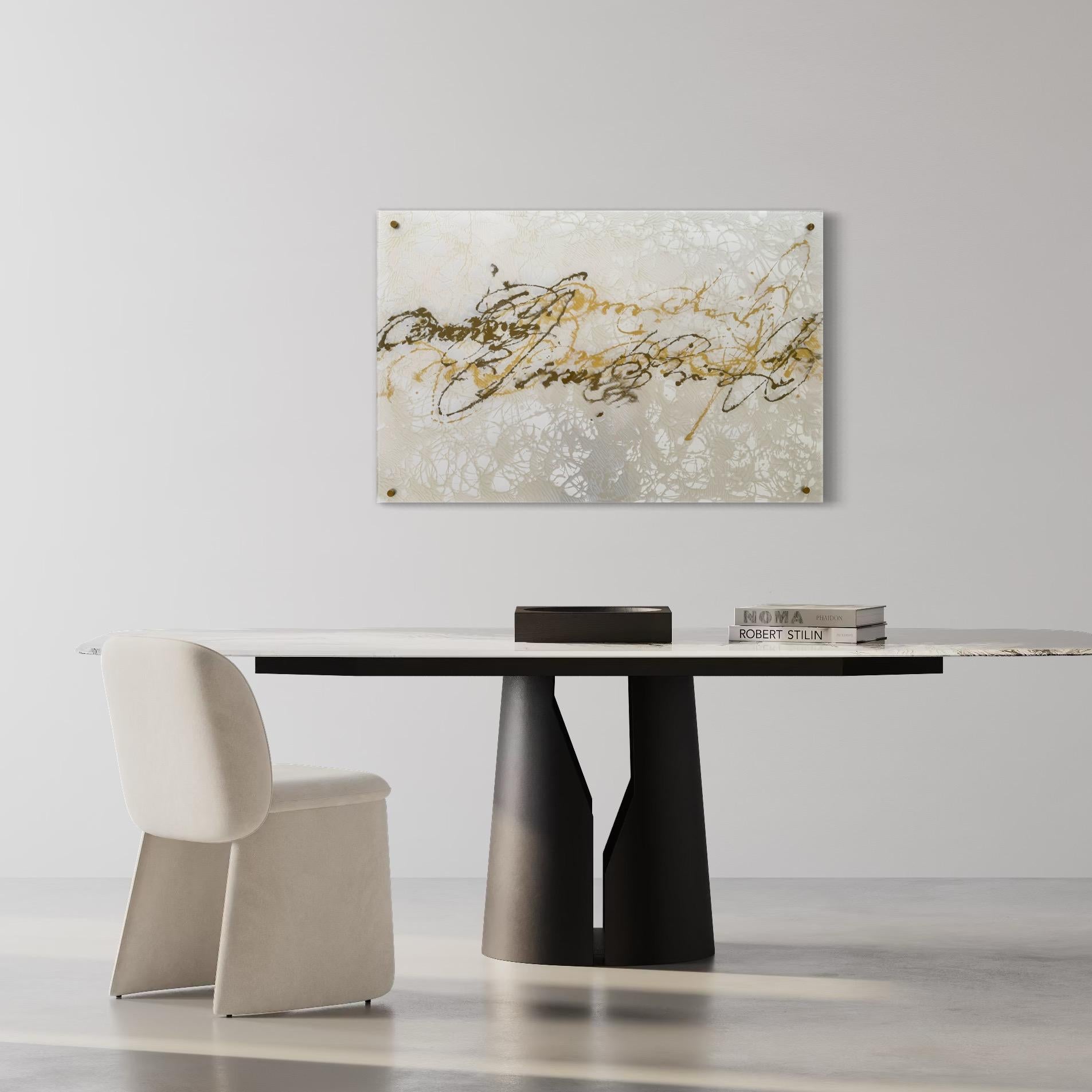 Pearl Signs 3 Glass Contemporary art Original Painting Ready to Hang For Sale 7