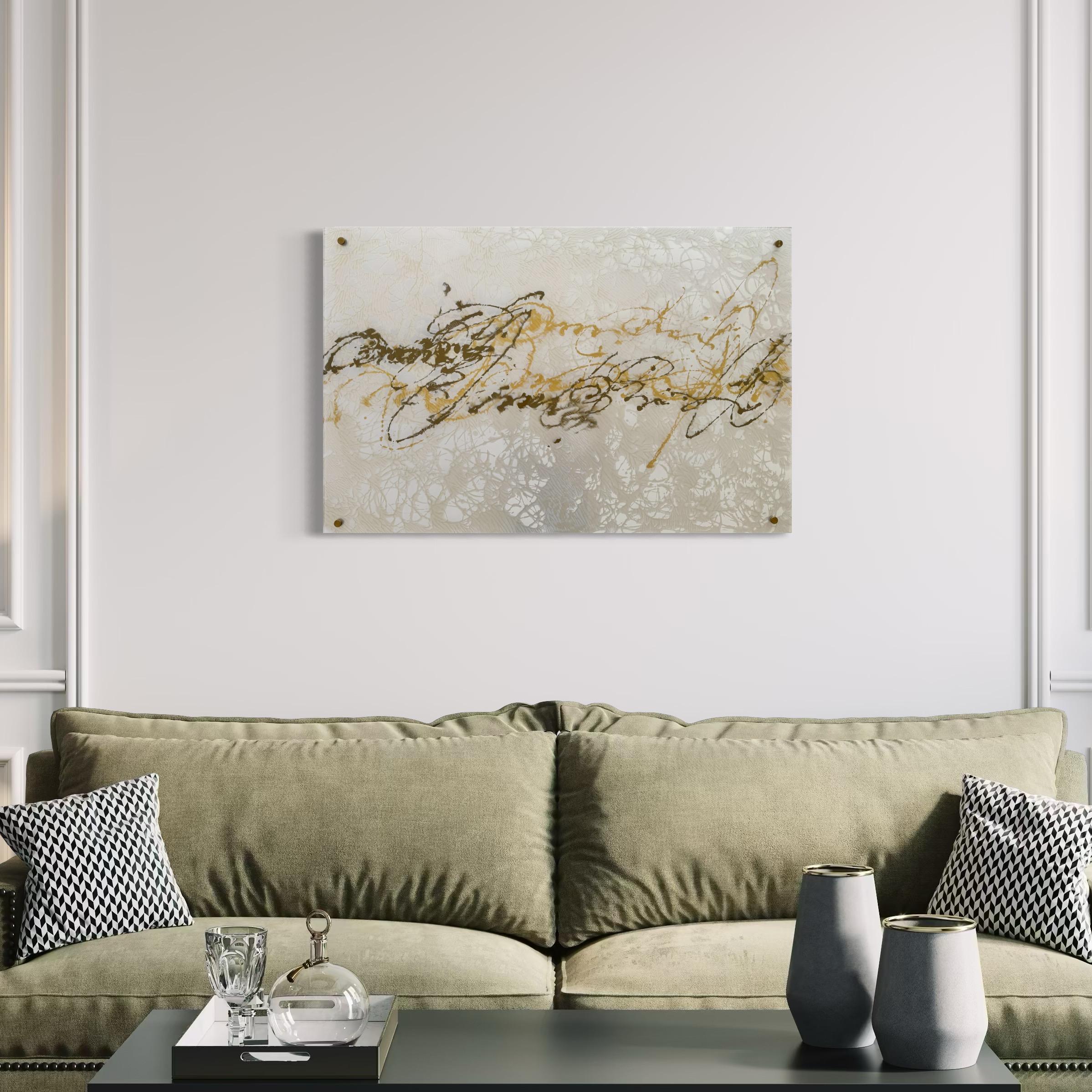 Pearl Signs 3 Glass Contemporary art Original Painting Ready to Hang For Sale 5