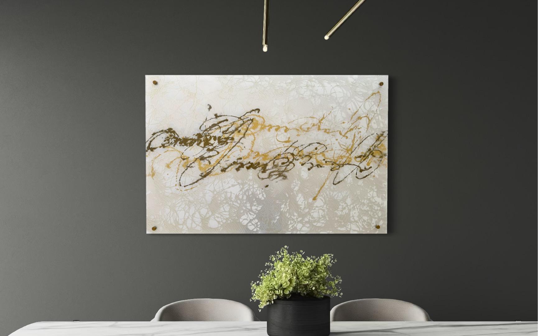 Pearl Signs 3 Glass Contemporary art Original Painting Ready to Hang For Sale 6
