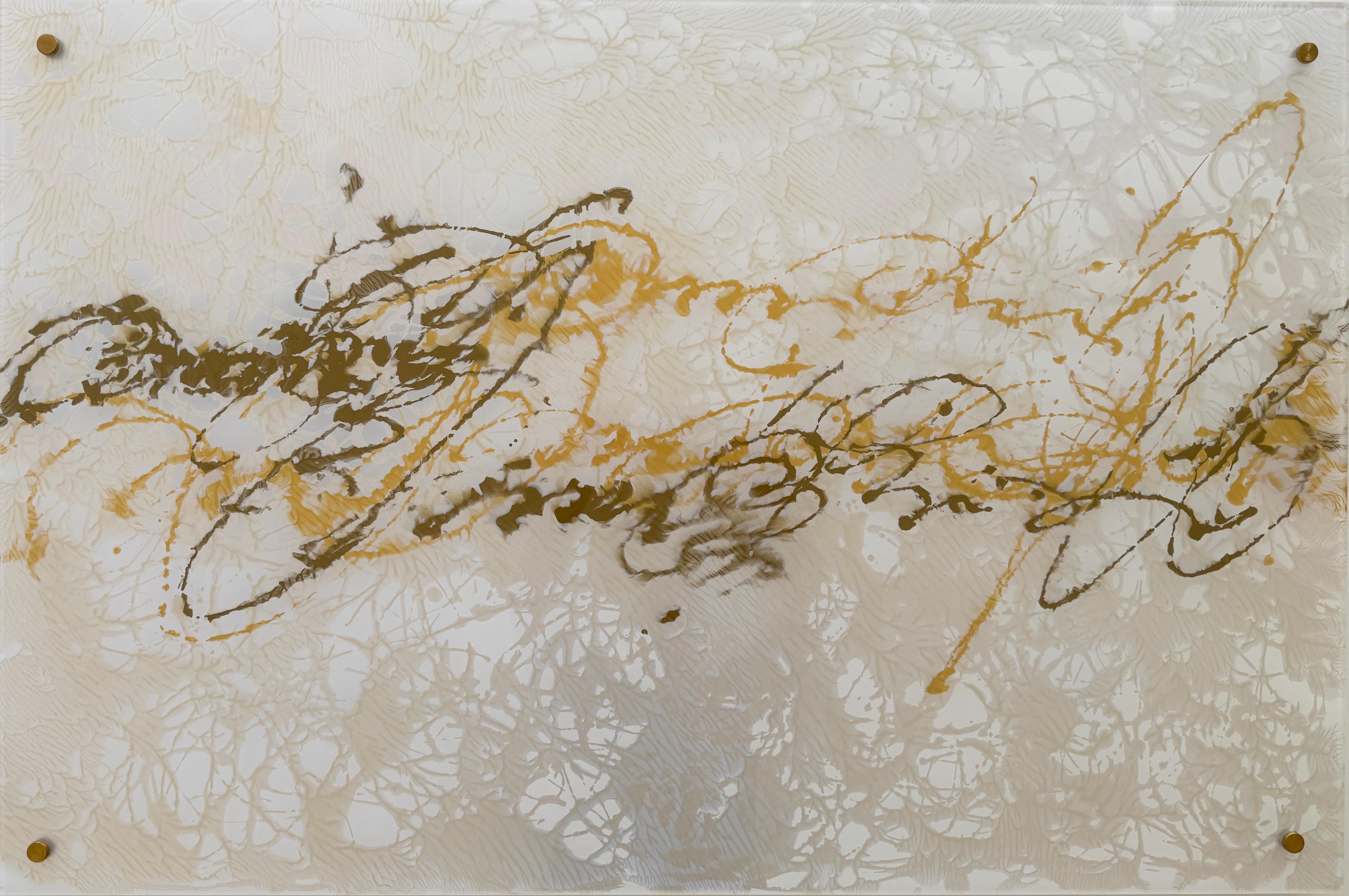 Pearl Signs 3 Glass Contemporary art Original Painting Ready to Hang