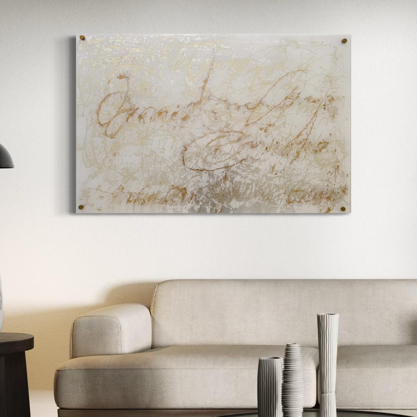 Pearl Signs 4 Glass Contemporary art Original Painting Ready to Hang For Sale 7