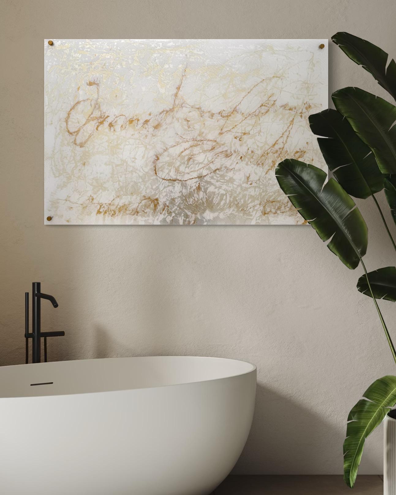 Pearl Signs 4 Glass Contemporary art Original Painting Ready to Hang For Sale 8