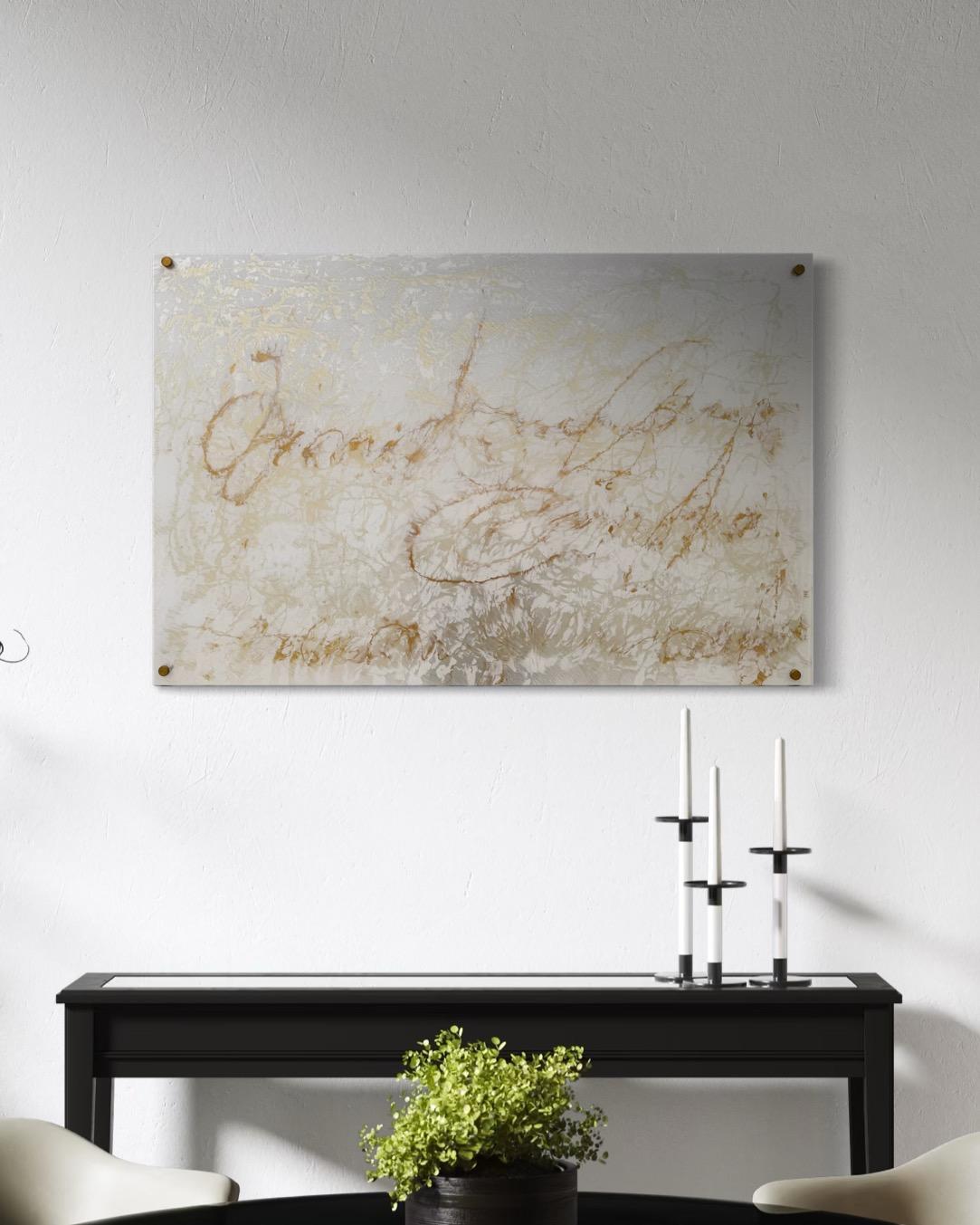 Pearl Signs 4 Glass Contemporary art Original Painting Ready to Hang For Sale 5