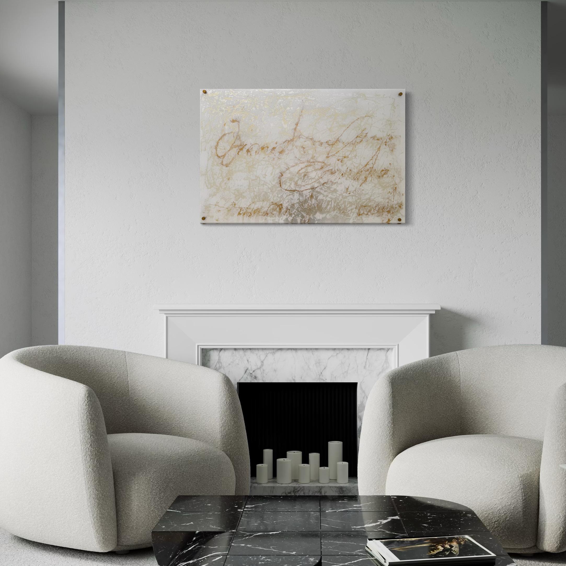 Pearl Signs 4 Glass Contemporary art Original Painting Ready to Hang For Sale 6