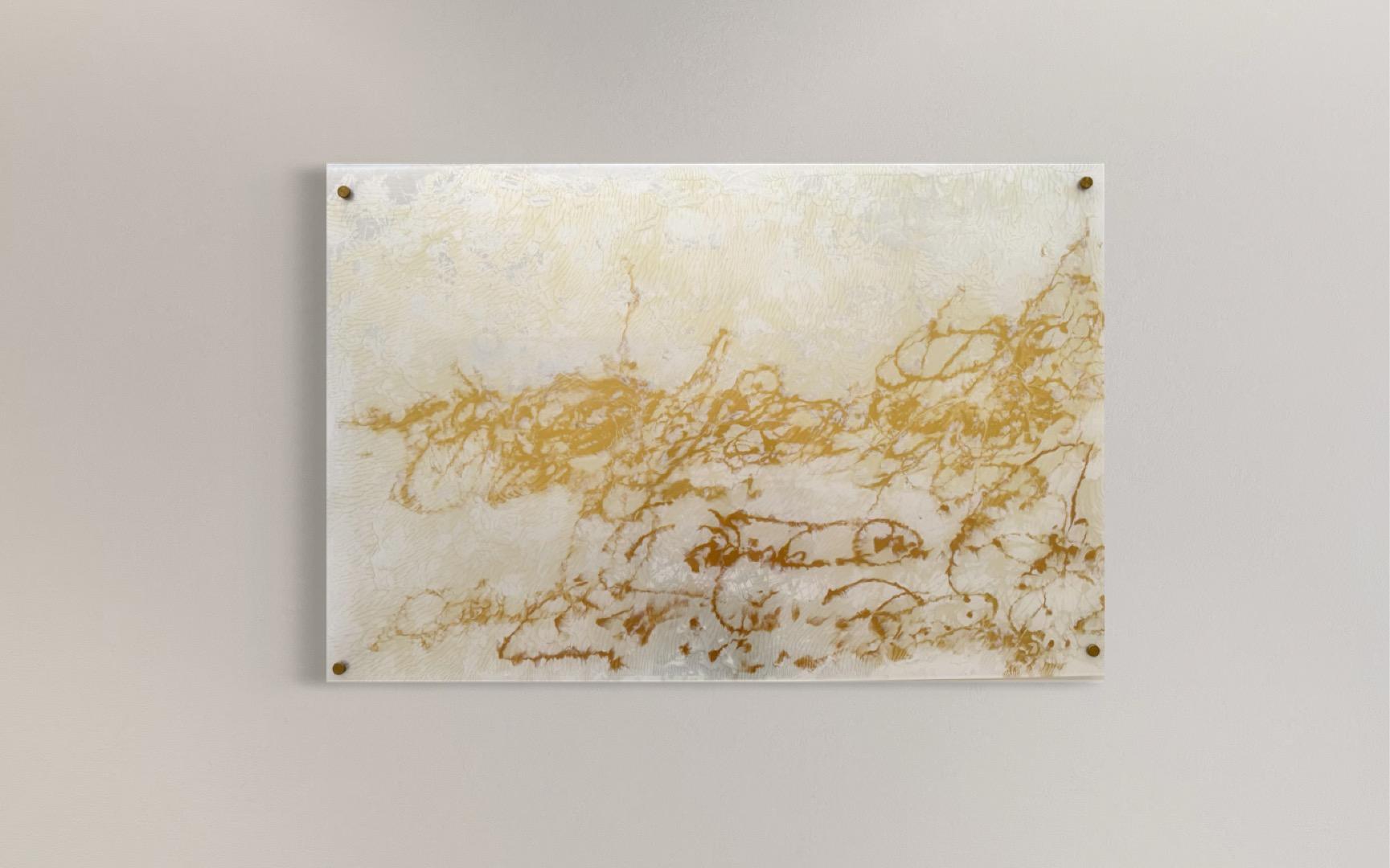 Pearl Signs 5 Glass Contemporary art Original Painting Ready to Hang en vente 7