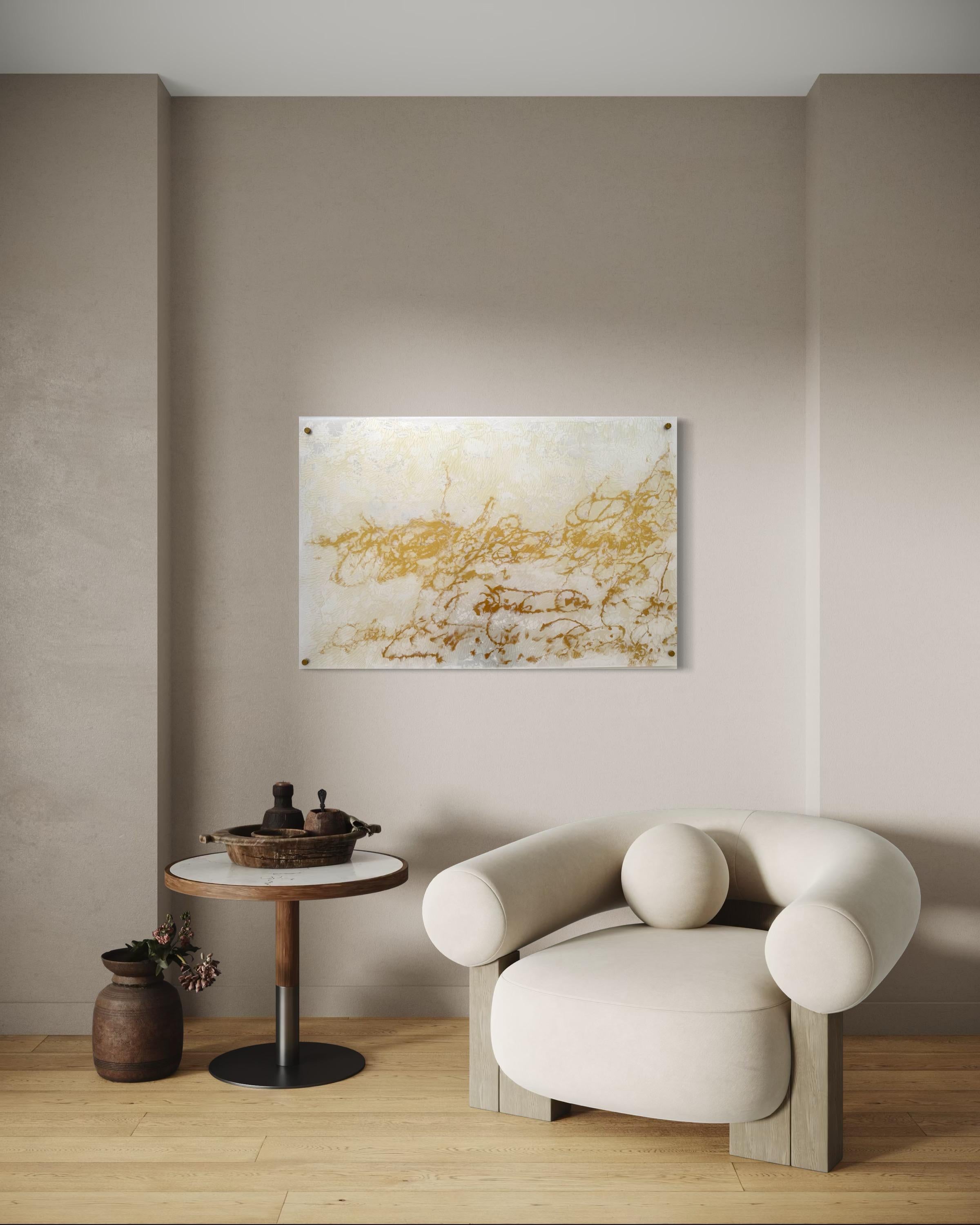 Pearl Signs 5 Glass Contemporary art Original Painting Ready to Hang en vente 8