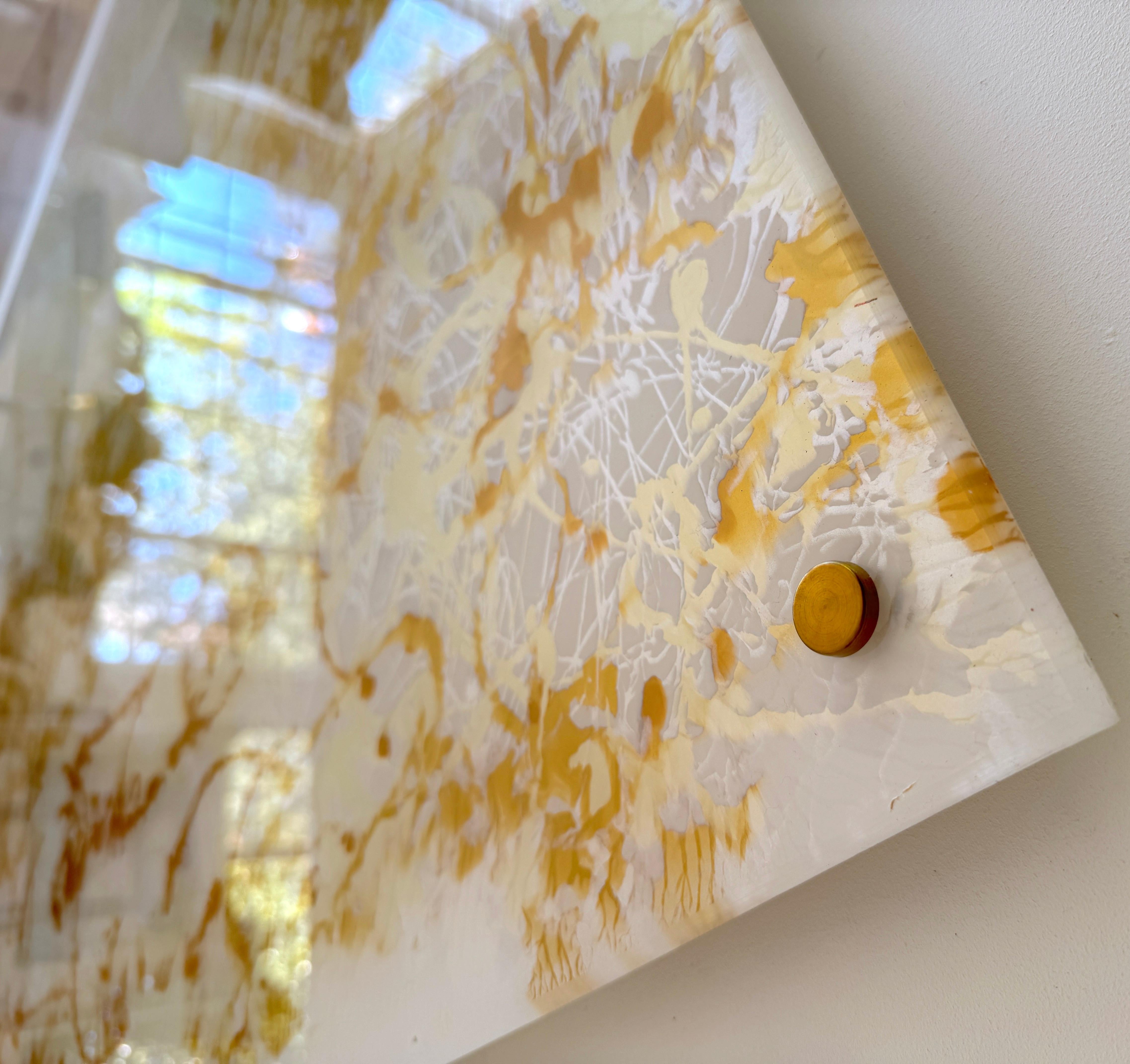 Pearl Signs 5 Glass Contemporary art Original Painting Ready to Hang en vente 3