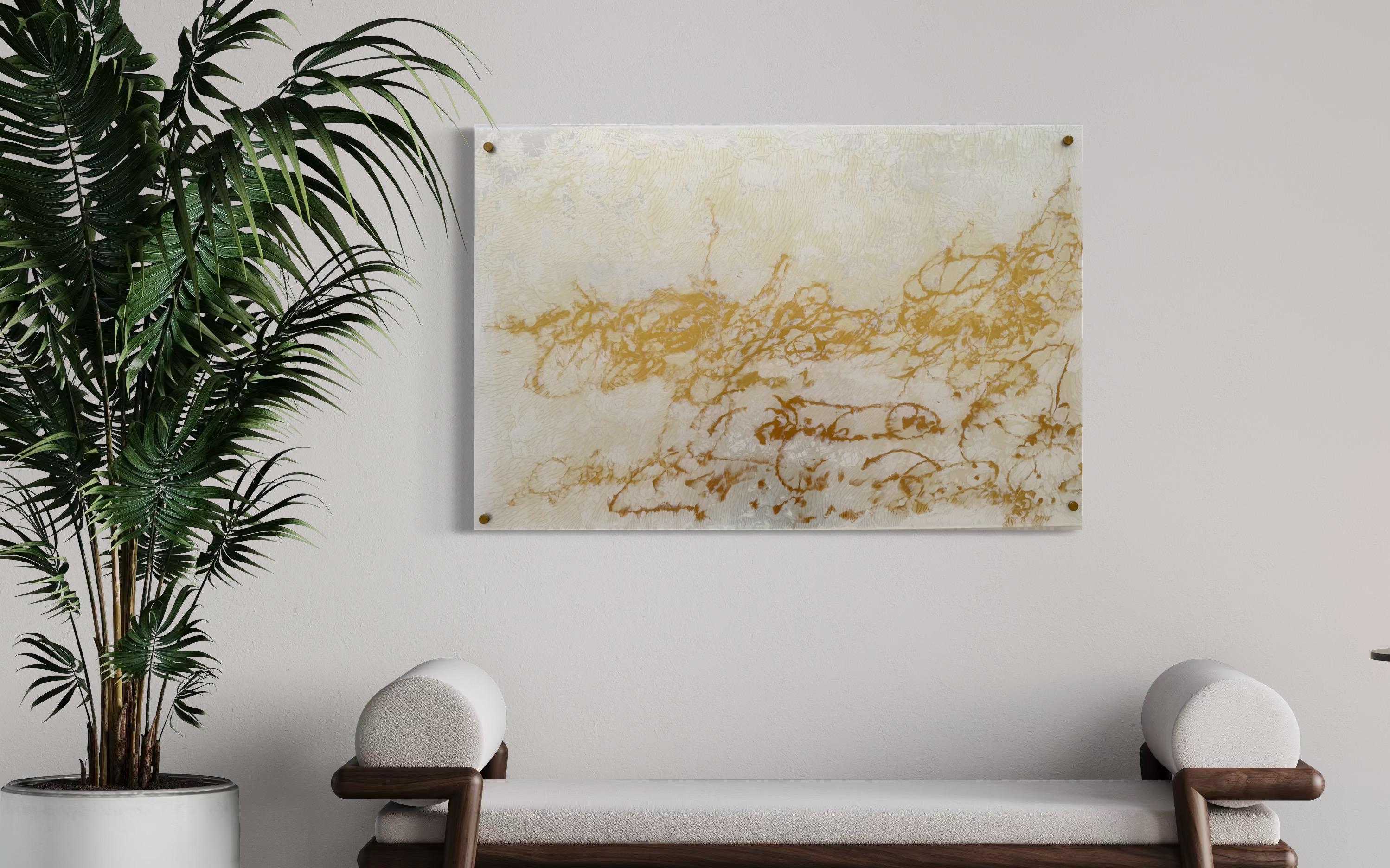 Pearl Signs 5 Glass Contemporary art Original Painting Ready to Hang en vente 4