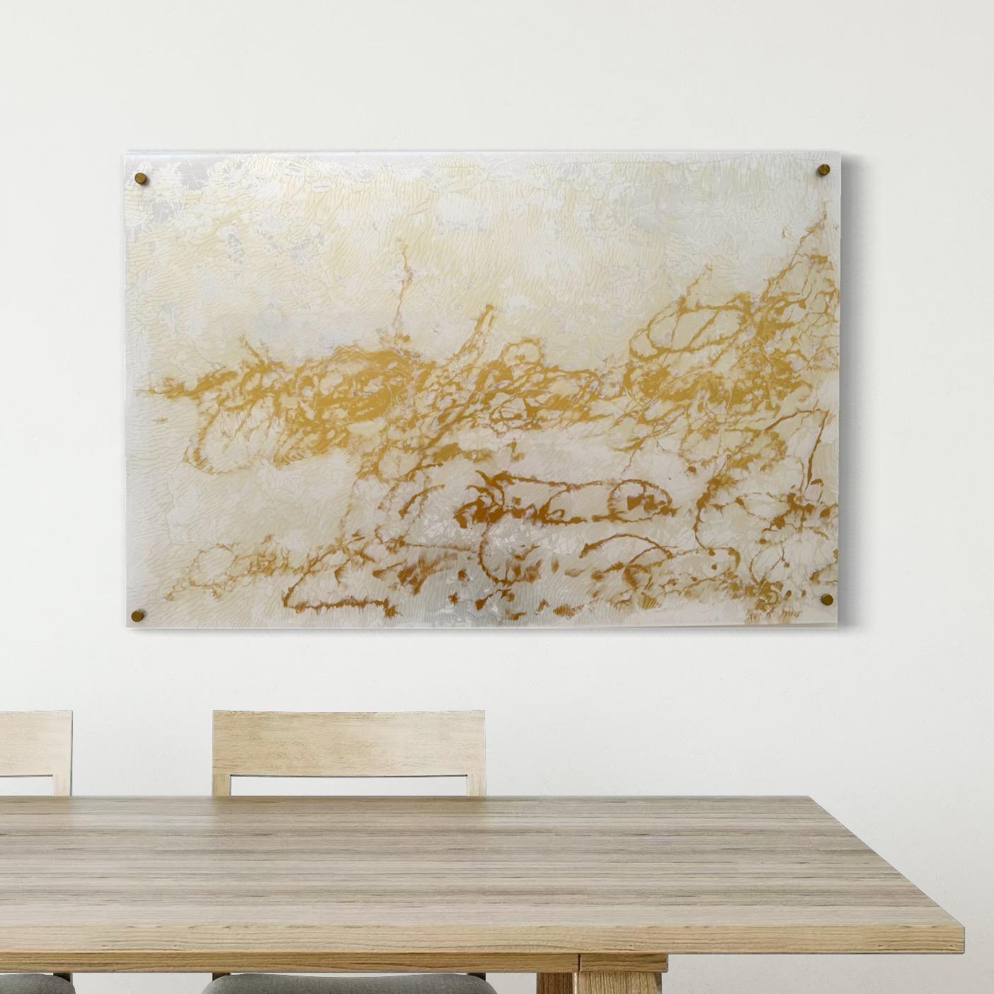 Pearl Signs 5 Glass Contemporary art Original Painting Ready to Hang en vente 6