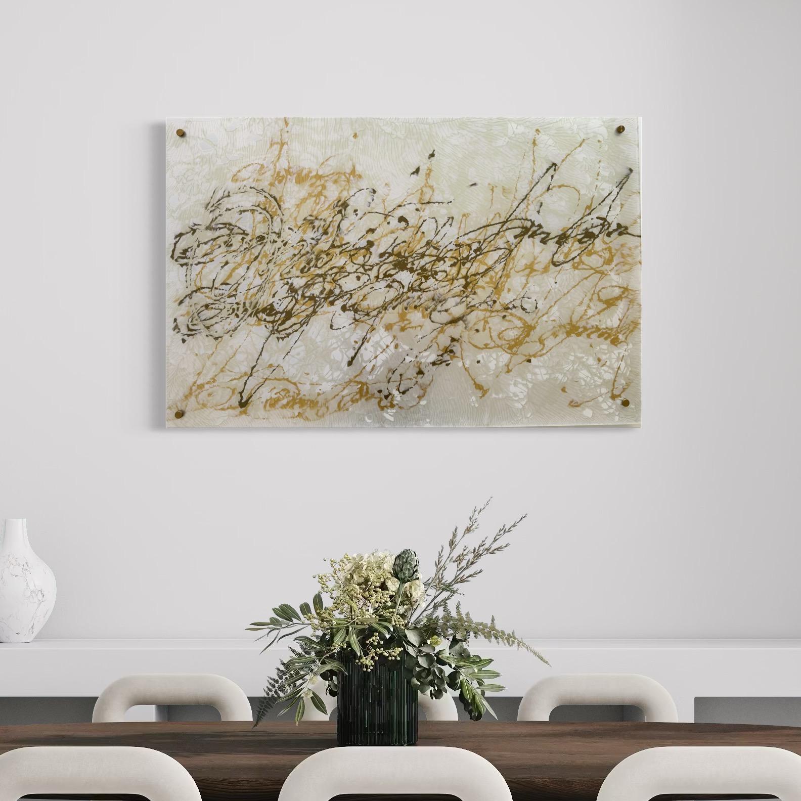 Pearl Signs 6 Glass Contemporary art Original Painting Ready to Hang For Sale 7