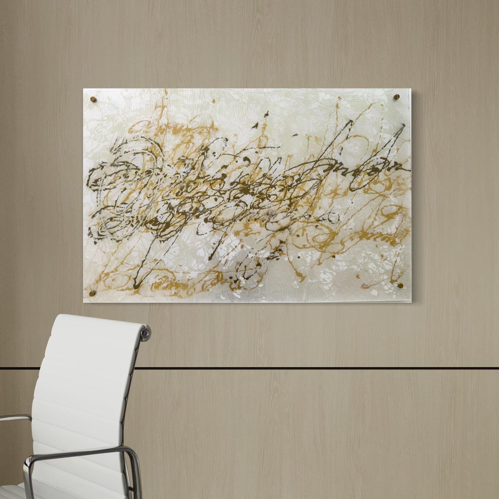 Pearl Signs 6 Glass Contemporary art Original Painting Ready to Hang For Sale 8