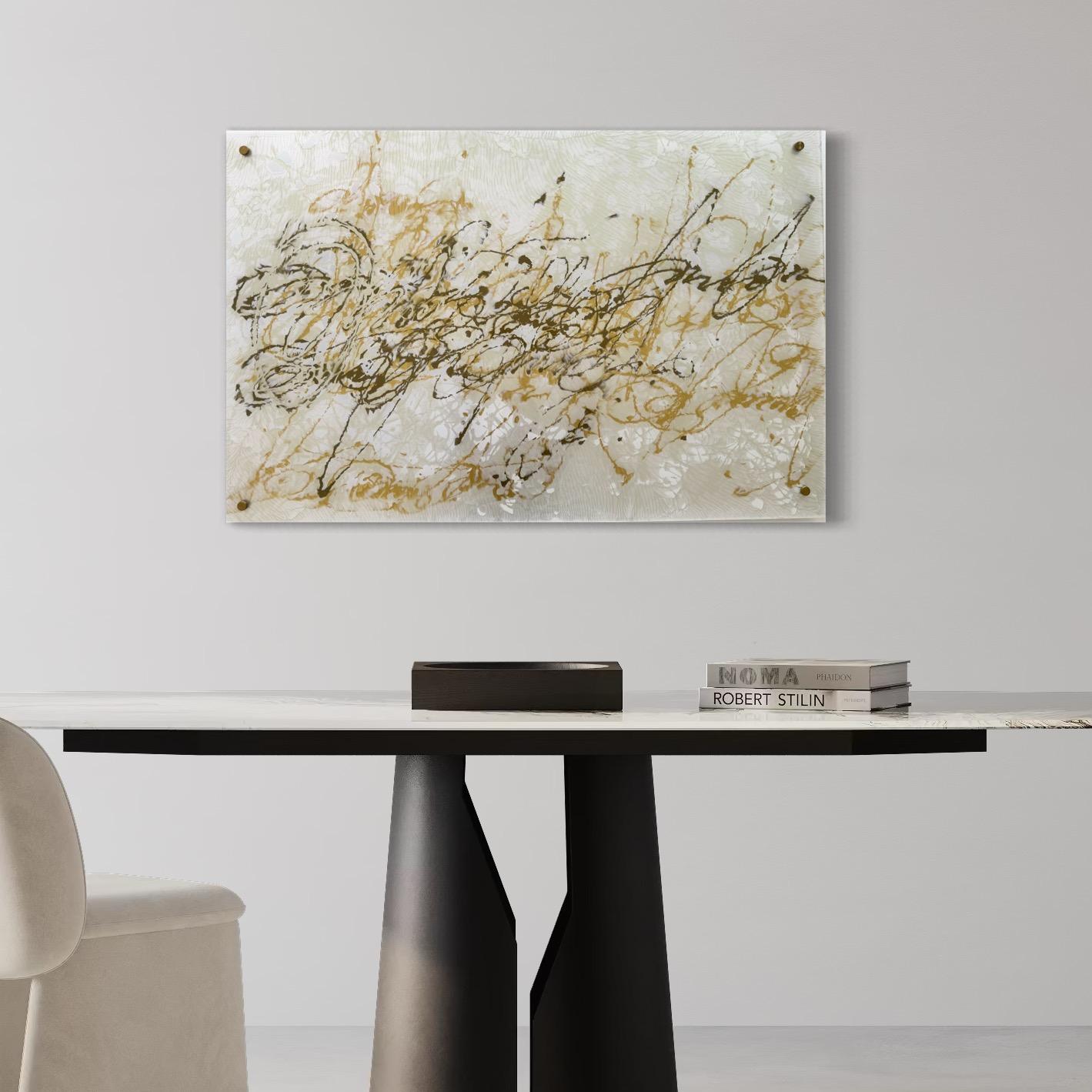 Pearl Signs 6 Glass Contemporary art Original Painting Ready to Hang For Sale 9