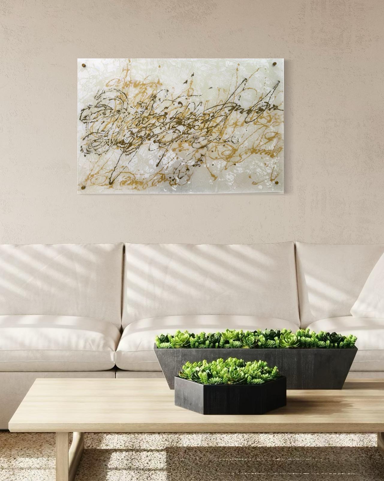 Pearl Signs 6 Glass Contemporary art Original Painting Ready to Hang For Sale 10