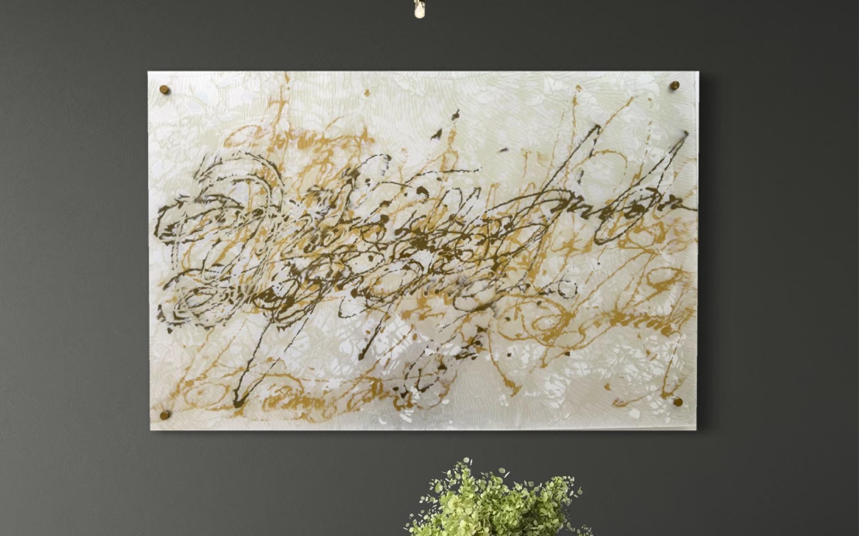Pearl Signs 6 Glass Contemporary art Original Painting Ready to Hang For Sale 11