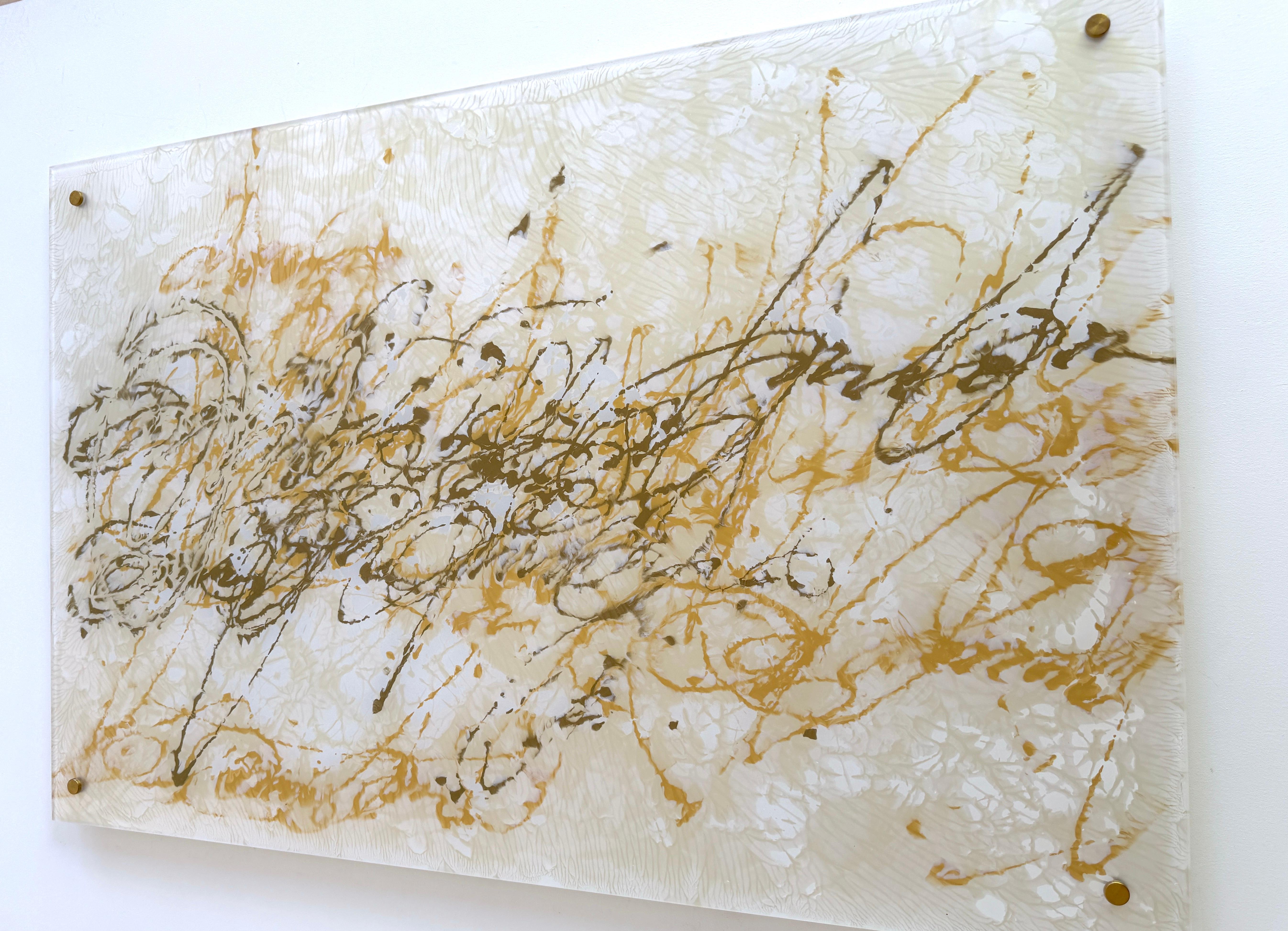 Pearl Signs 6 Glass Contemporary art Original Painting Ready to Hang For Sale 2