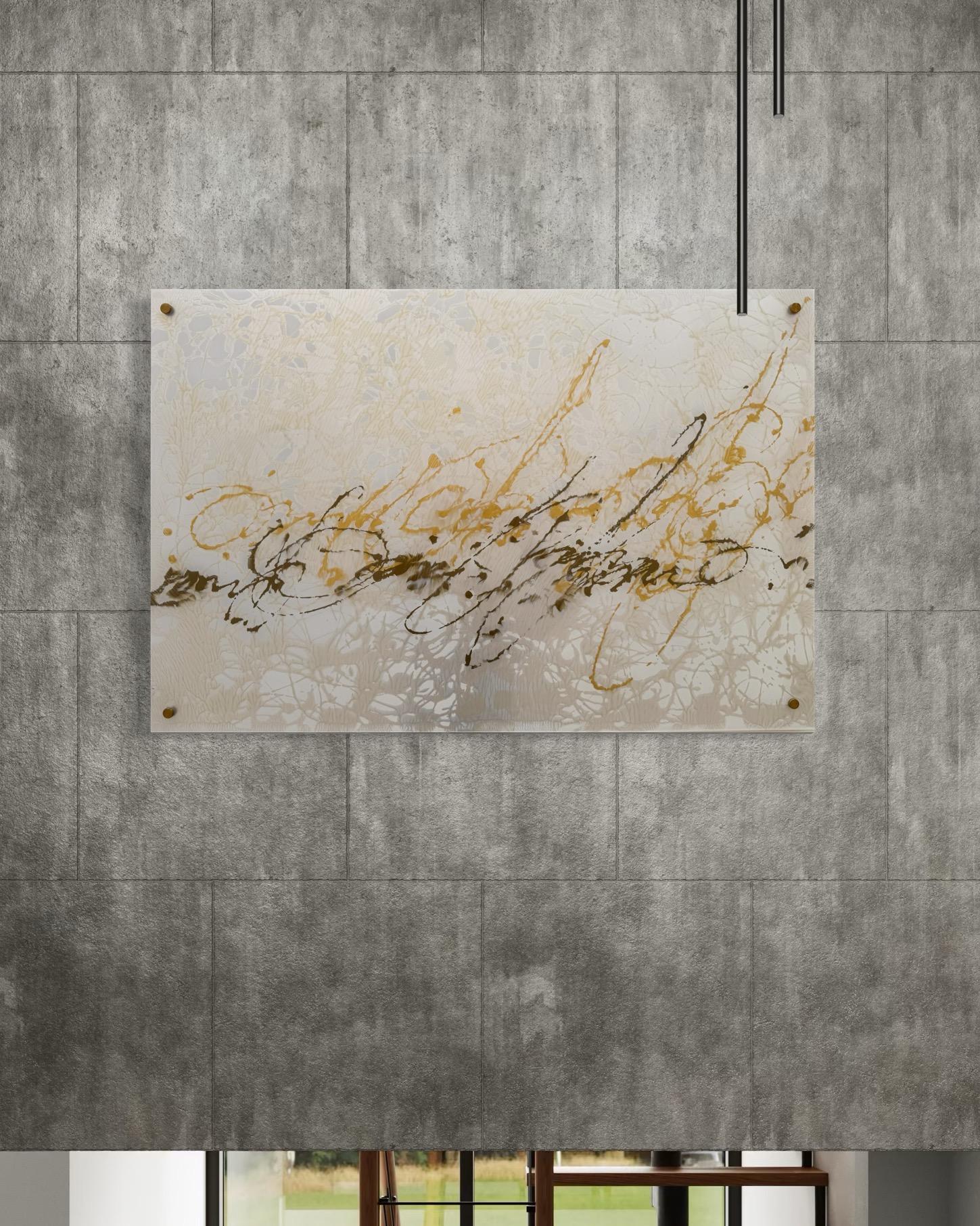 Pearl Signs Glass Contemporary art Original Painting Ready to Hang For Sale 7