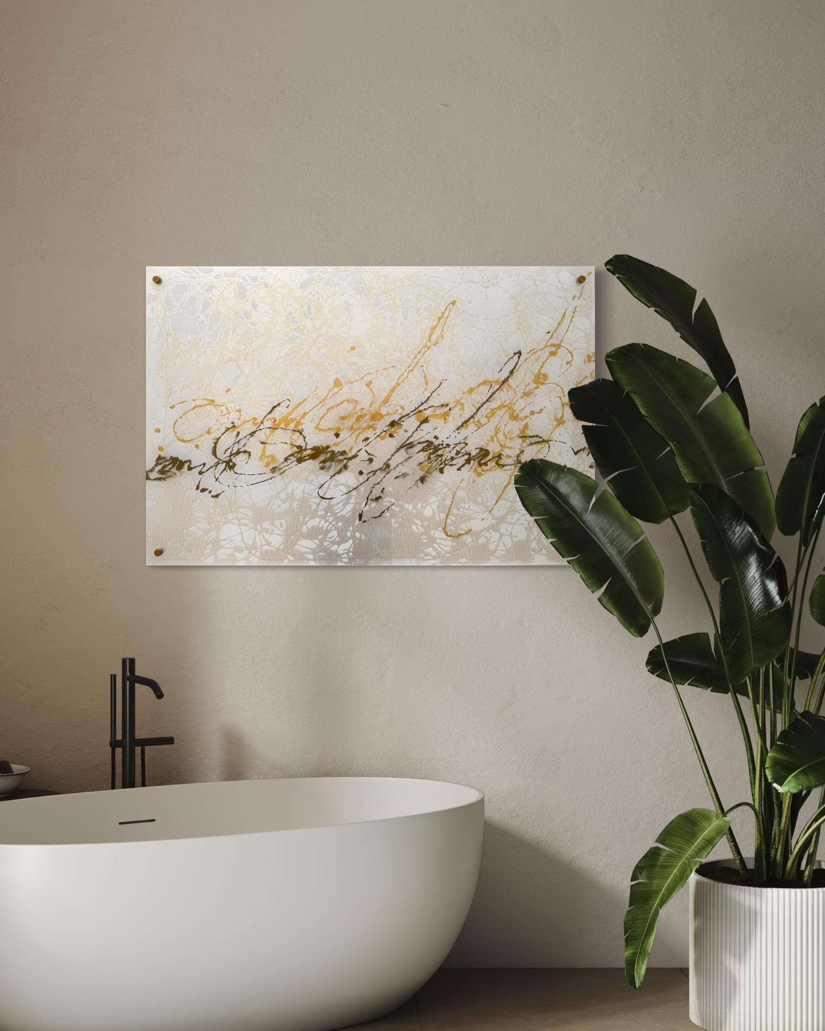 Pearl Signs Glass Contemporary art Original Painting Ready to Hang For Sale 9