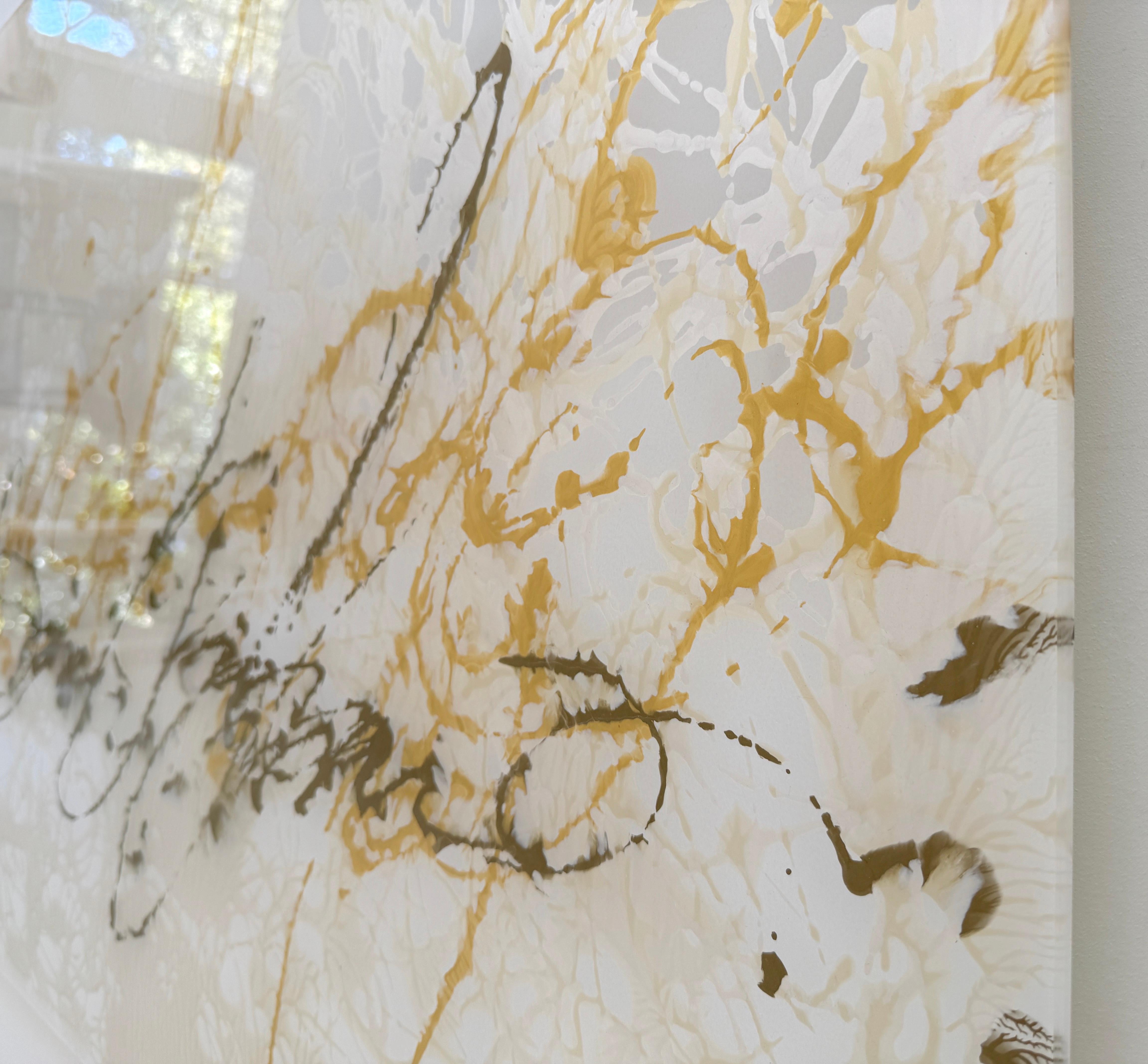 Pearl Signs Glass Contemporary art Original Painting Ready to Hang For Sale 2