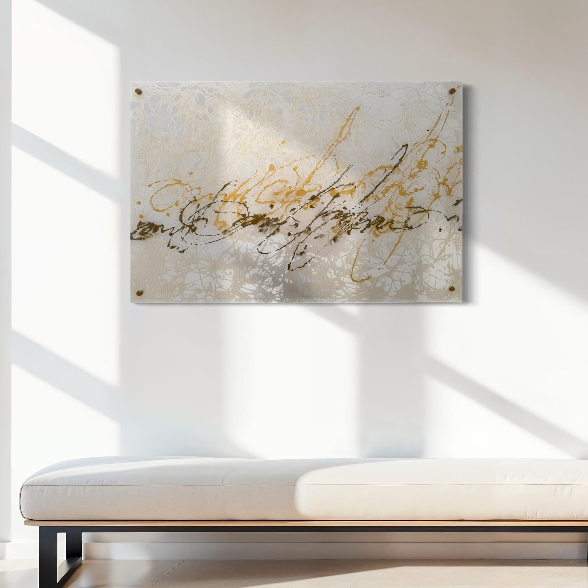 Pearl Signs Glass Contemporary art Original Painting Ready to Hang For Sale 5