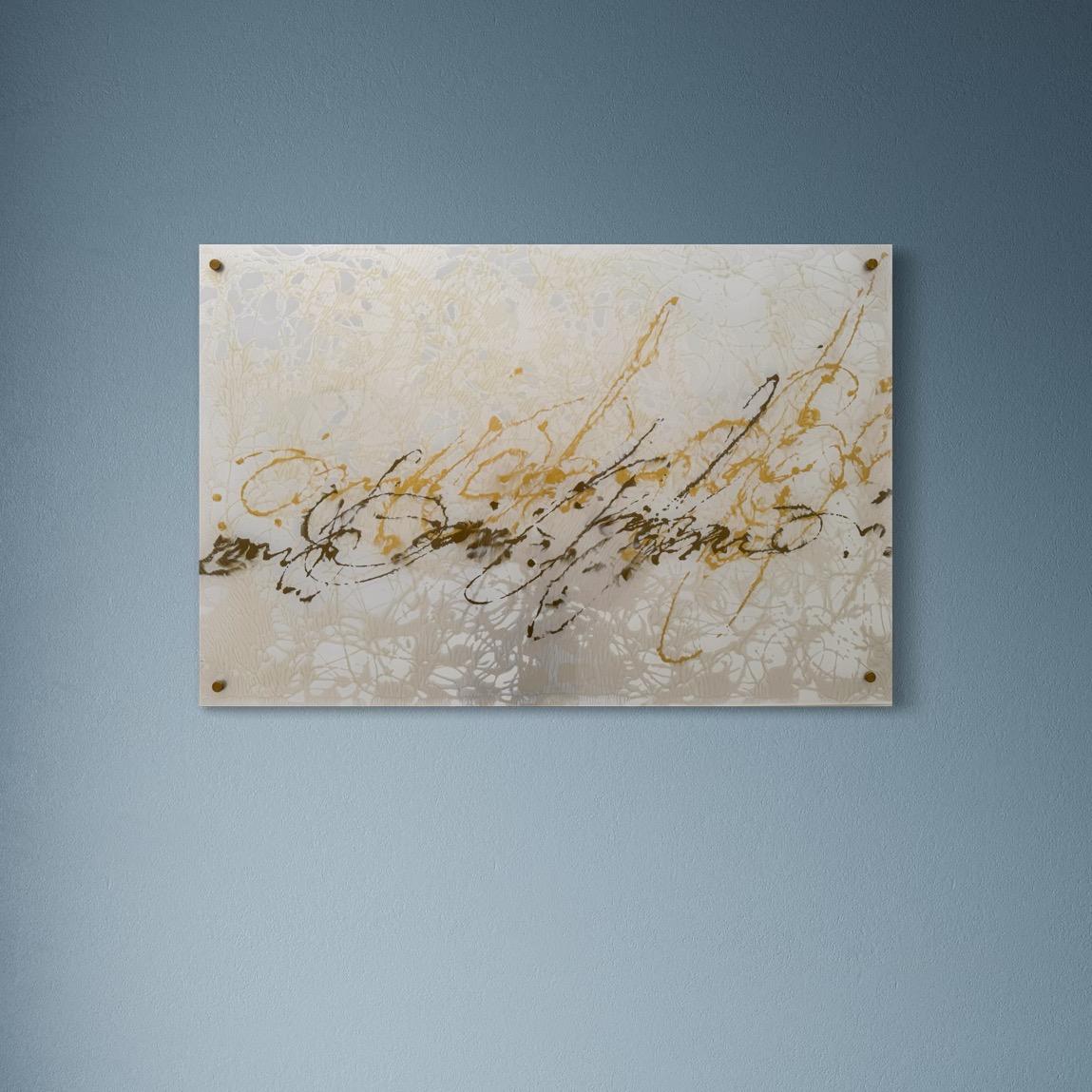 Pearl Signs Glass Contemporary art Original Painting Ready to Hang For Sale 6