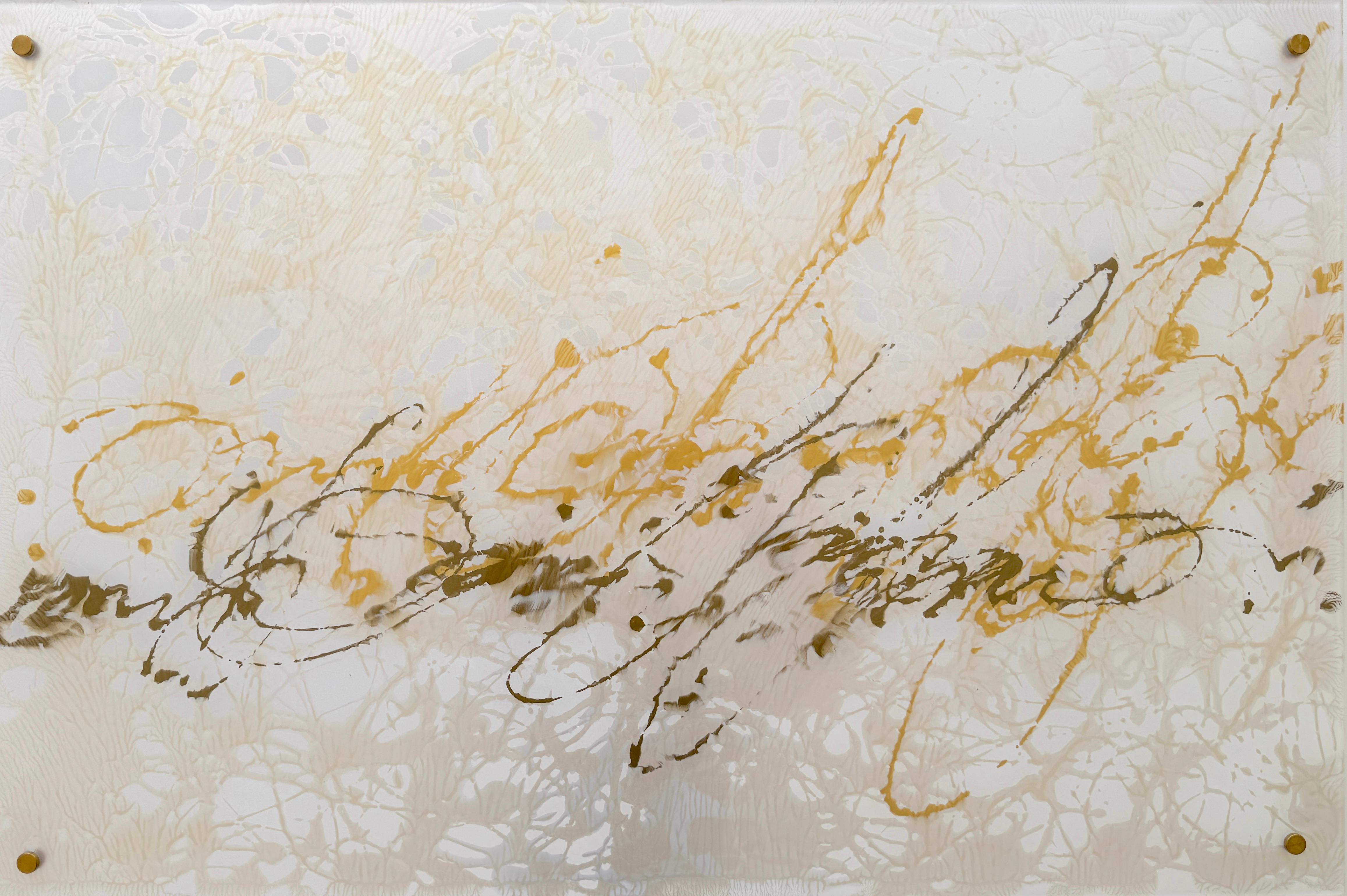Signes de perles Verre Art contemporain Peinture originale prête à accrocher