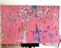 Pink Atmosphere, Abstract Art Large Size Original Painting, Ready to Hang